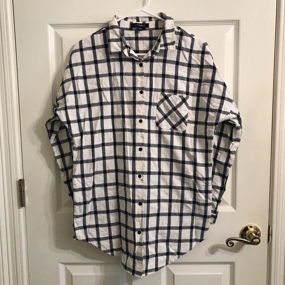 Piper & Scoot Button-Down Plaid Top - Sz Small